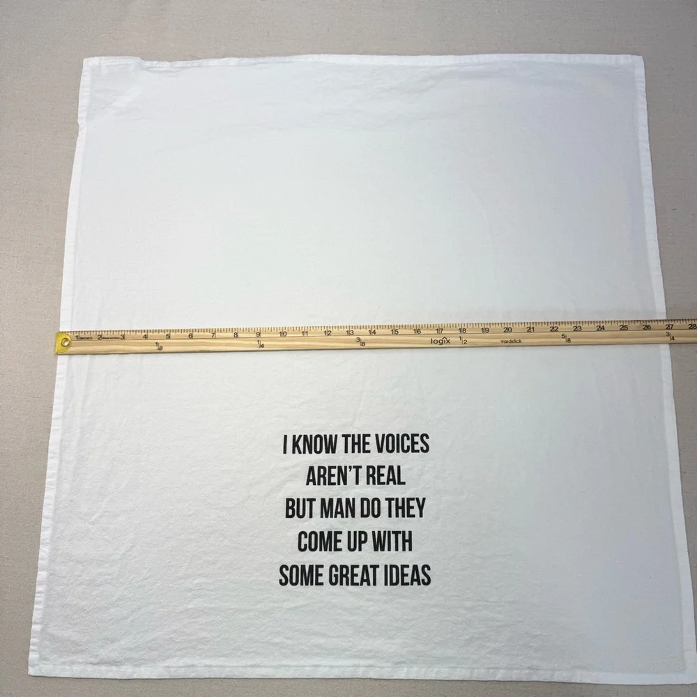 Wildwood Landing - White Kitchen Tea Towel with Humorous Text